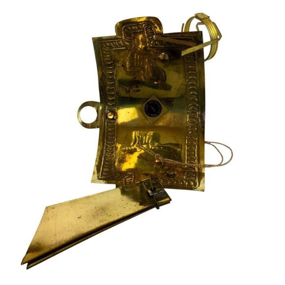 Vintage India Exotics Brass Cowboy Hat & Saddle Christmas Ornaments Hand Made - Picture 11 of 12